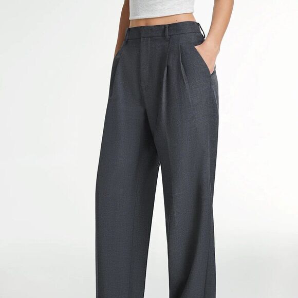 Commense Airstream Straight Leg Dress Pants Size XL Grey Cuffed High Waisted NWT - Picture 3 of 16